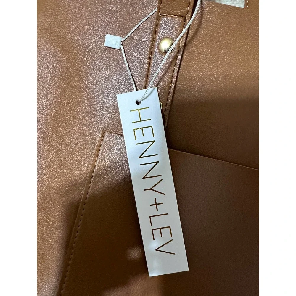 NWT Henry & Lev Brown Faux Leather Satchel Bag